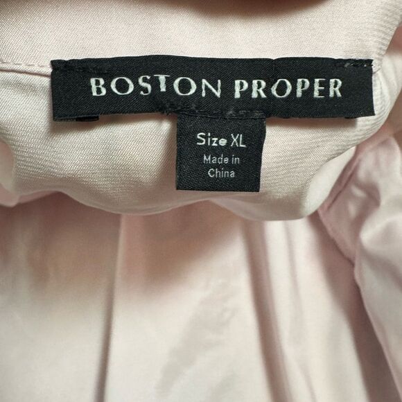 Boston Proper Pastel Embroidered Mesh Three Quarter Sleeve Hip Length Duster XL - Picture 9 of 11